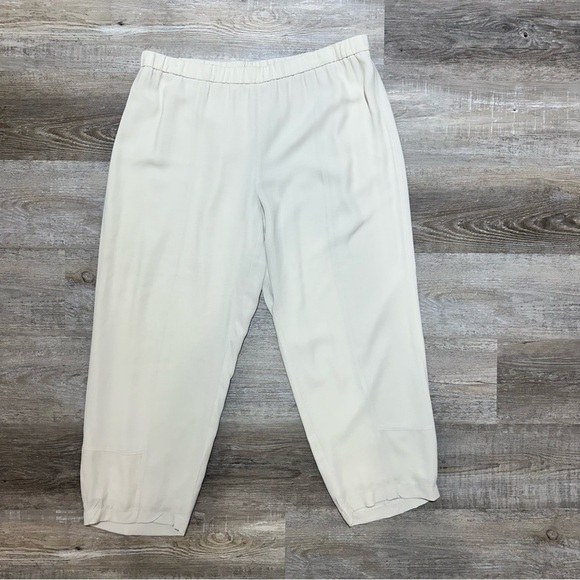 Eileen Fisher | Silk Bone System Georgette Cropped Pant XLarge - Picture 3 of 8